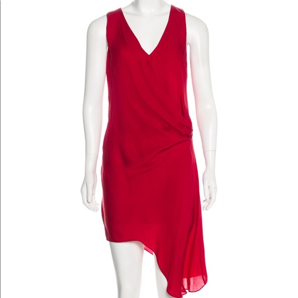 red haute hippie dress Haute Hippie One Shoulder Red Dress S